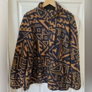 Free Nature Men’s Sherpa Zip,Turtle Neck, Jacket, Drawstring Waist, Pockets, XL